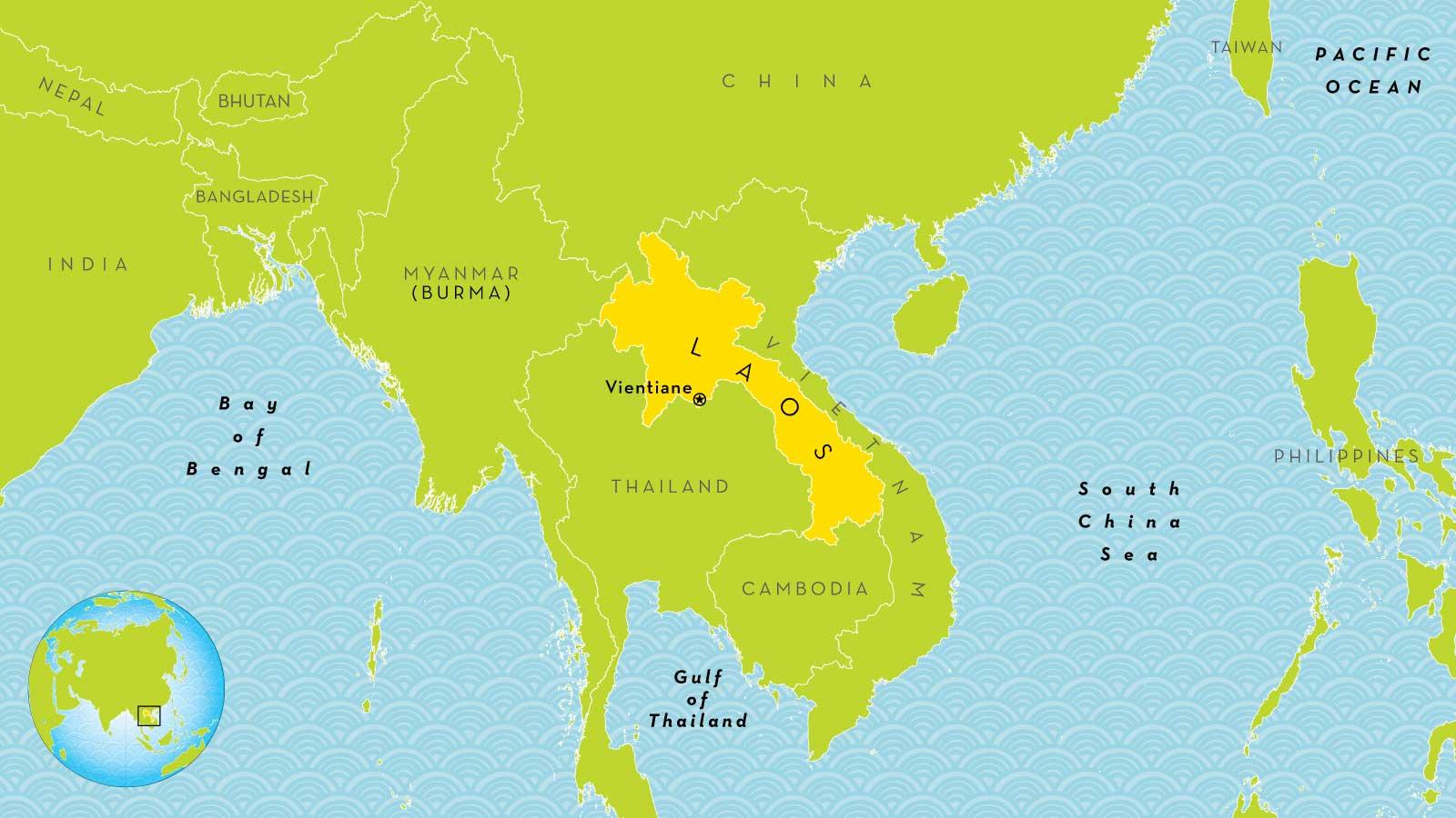carte du monde laos