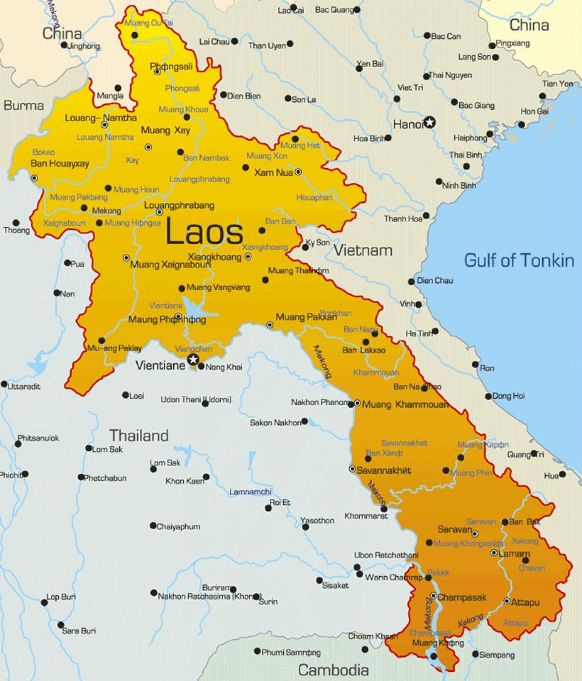 laos sur une carte