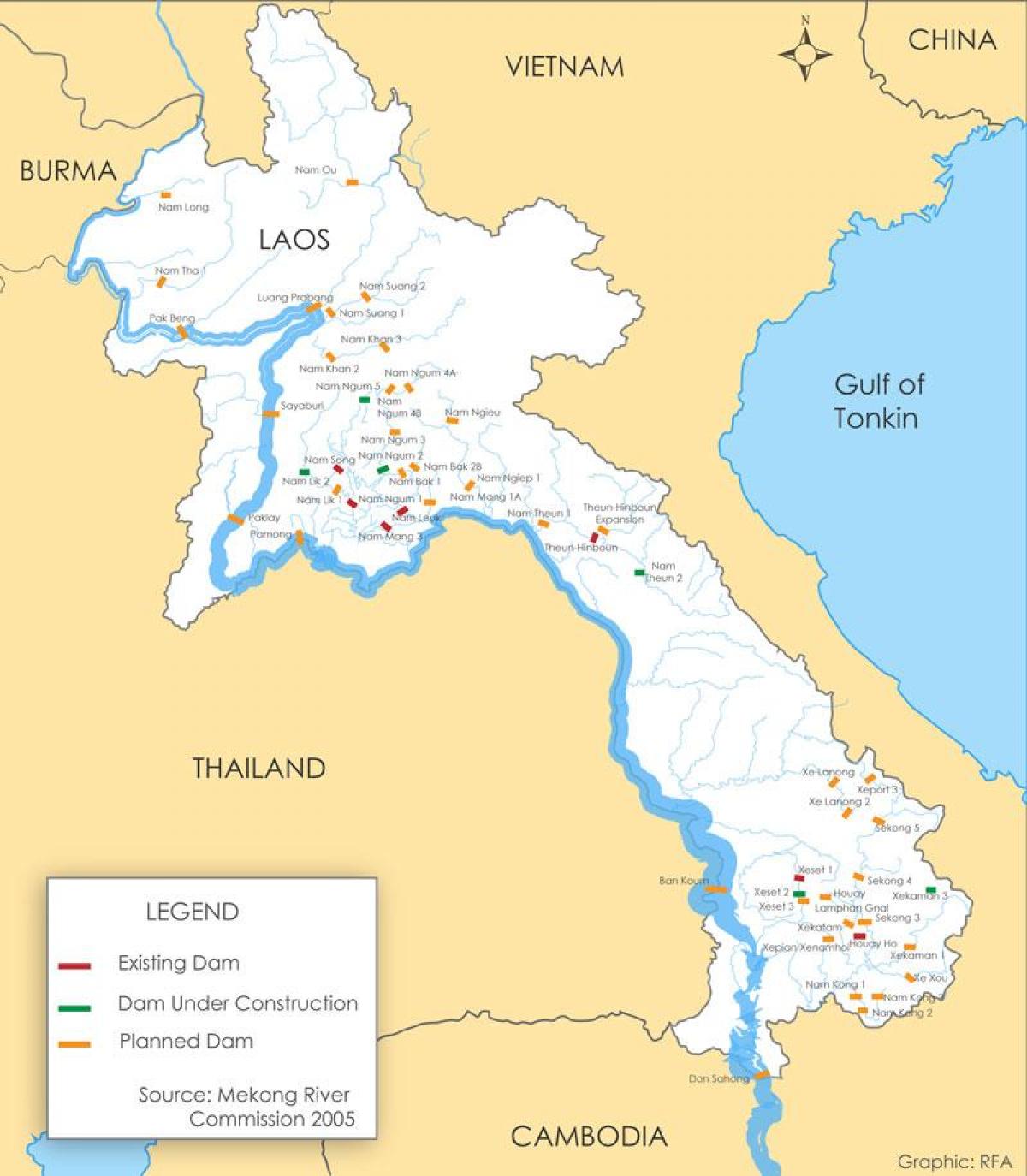 carte du fleuve Asie