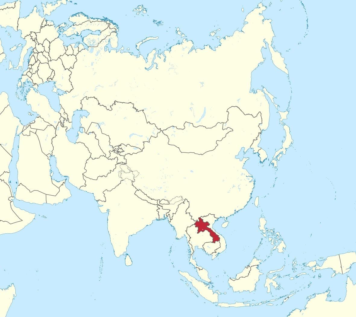 Carte du laos asie