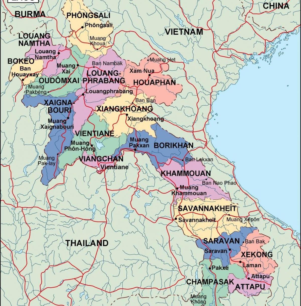 laos carte politique