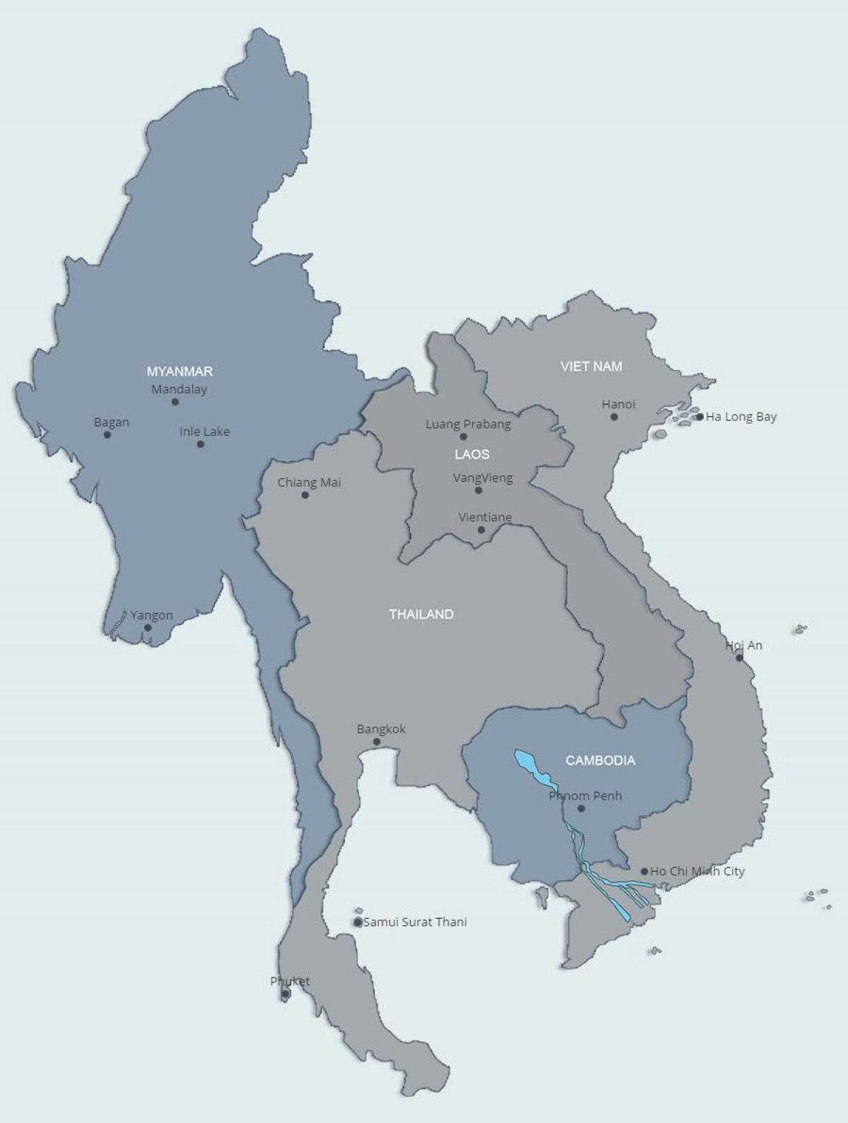 Carte du nord du laos