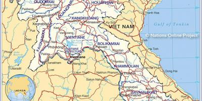 Carte du laos et les pays voisins