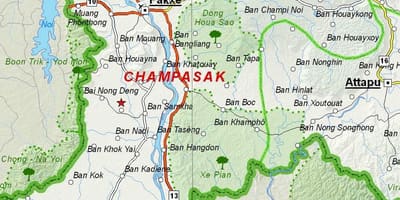 Carte de champassak au laos