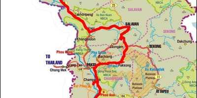Carte de la province de savannakhet, laos