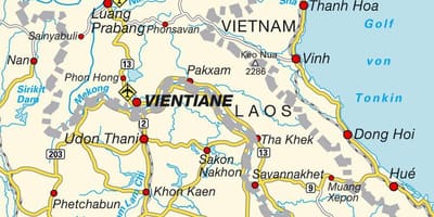 Les aéroports au laos carte