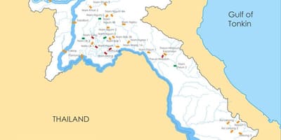 Carte du laos de la rivière