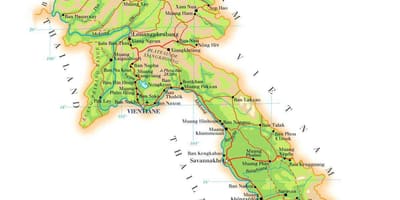 Carte du laos physique 