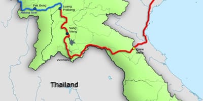 Mékong au laos carte
